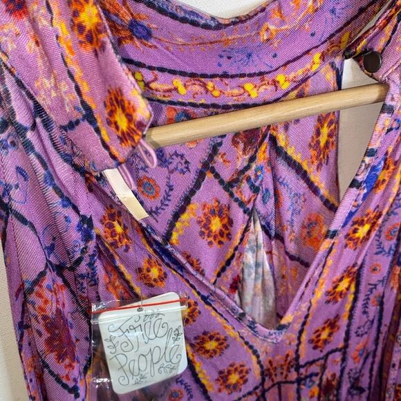 FREE PEOPLE Cheek to Cheek Halter Dress in Purple - Picture 6 of 7